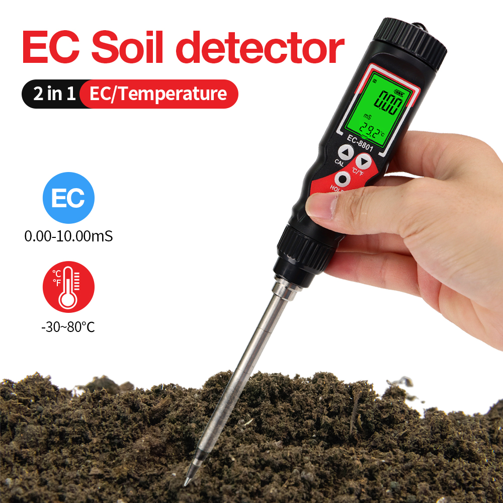 Soil Ph Meter - EC-8801 Portable Soil EC Meter Temperature