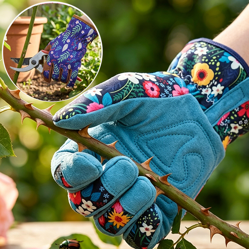 Garden Gloves Thorn Proof - Breathable Cotton Polyester Gardening Gloves for