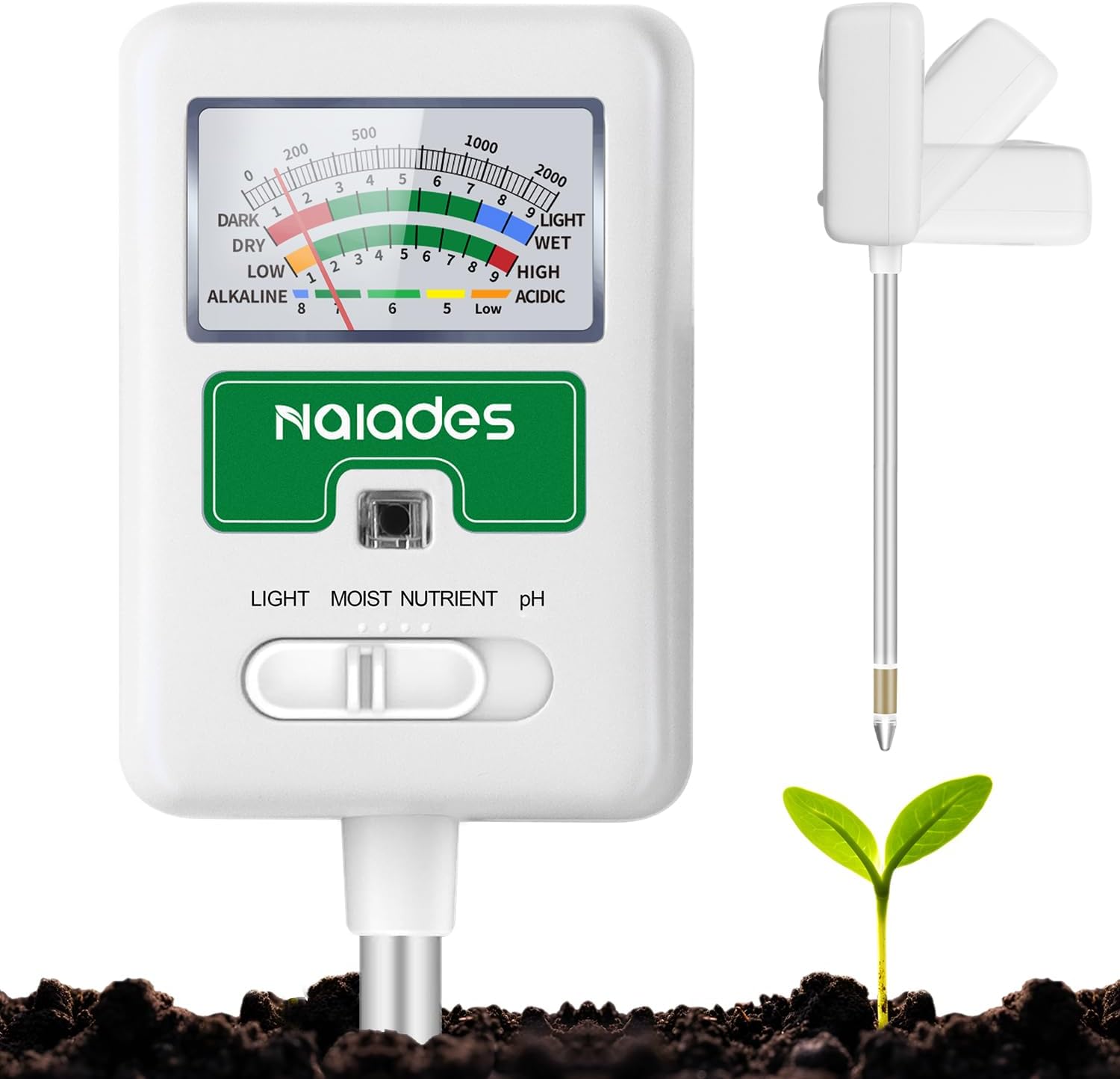 Soil Ph Meter - Soil Moisture Meter for Plants, 4-in-1