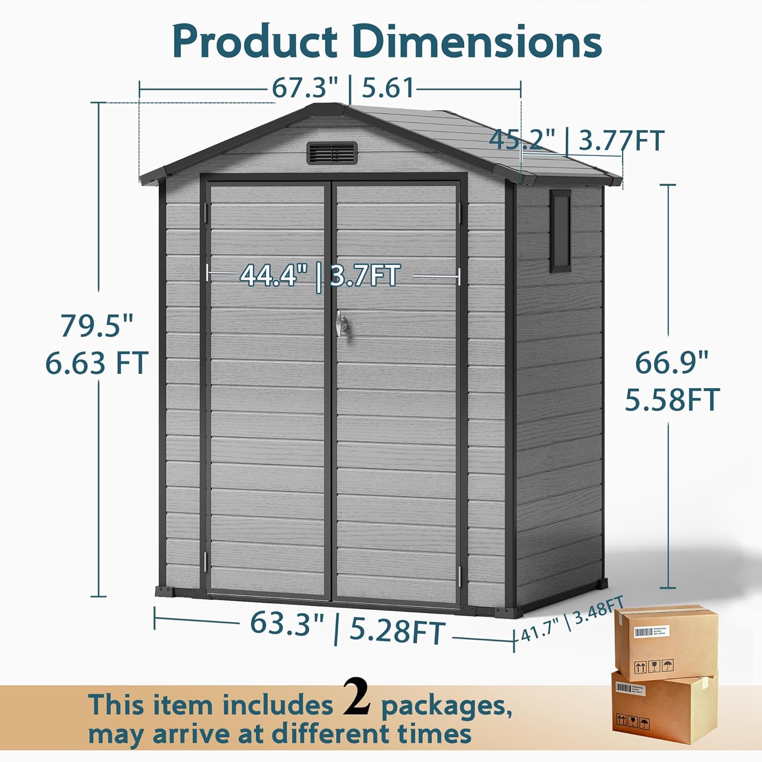 6X4 FT Outdoor Shed, Plastic S - Gardening Yard Tools recensione e prezzo