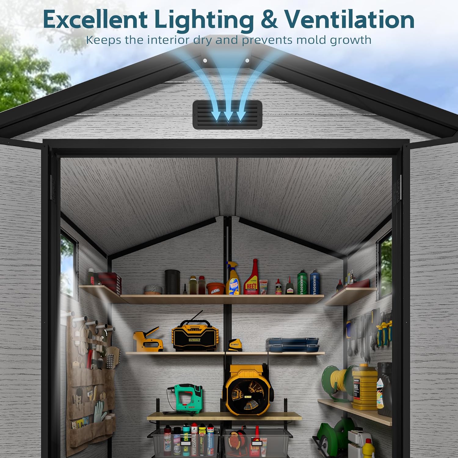 6X4 FT Outdoor Shed, Plastic S - Gardening Yard Tools recensione e prezzo