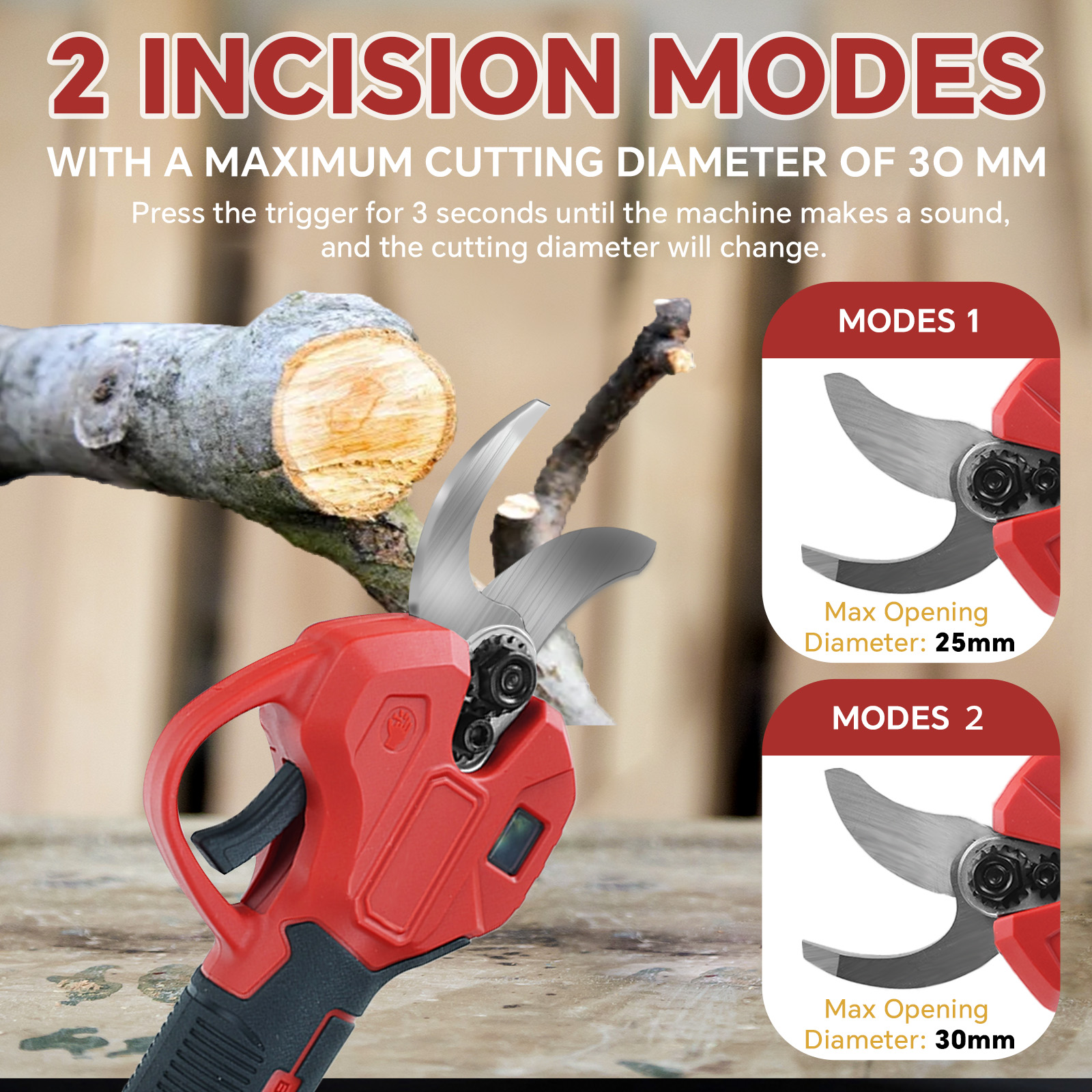 30mm Brushless Electric Prunin - Gardening Tools On Sale recensione e prezzo