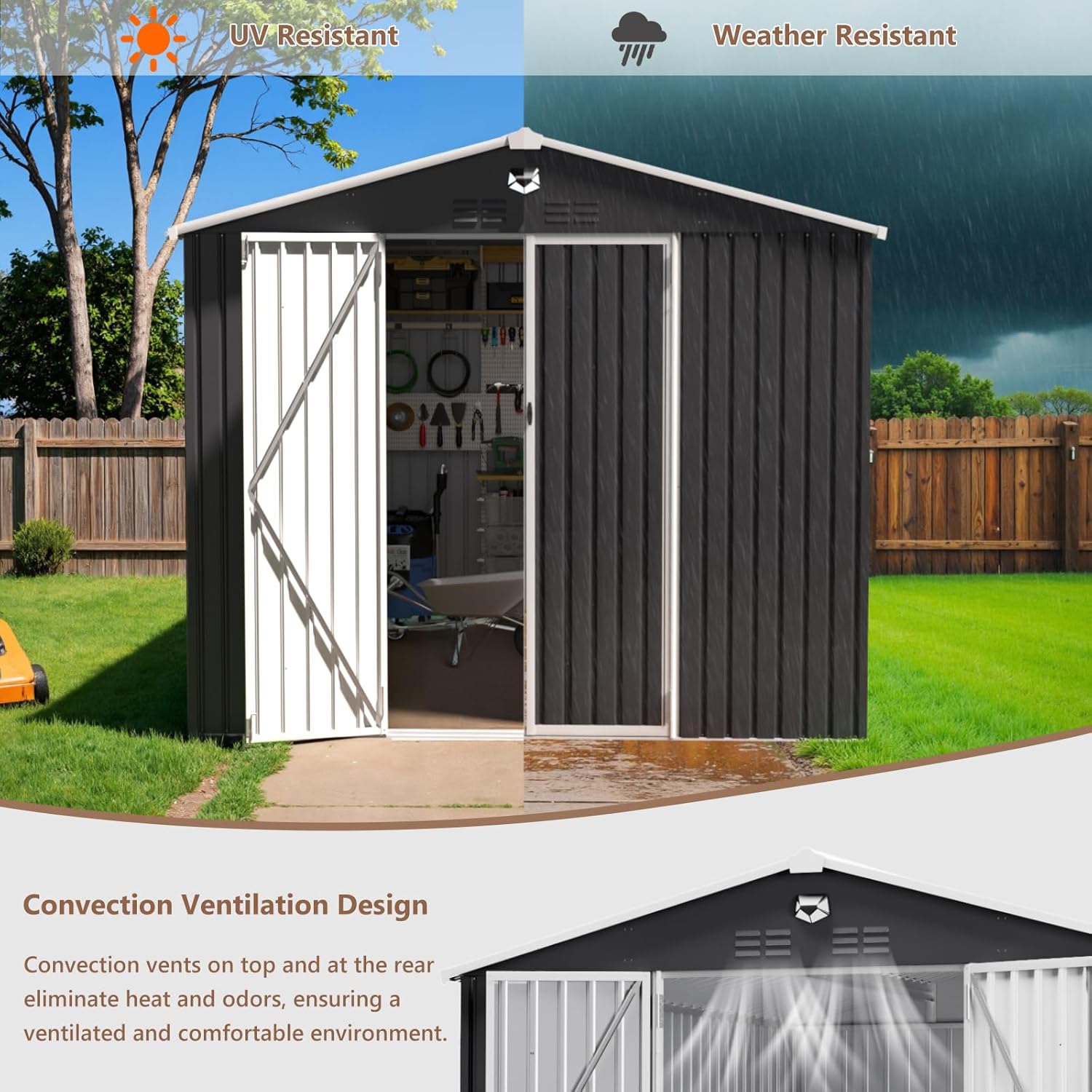 10x12 FT Metal Outdoor Storage - Gardening Yard Tools recensione e prezzo