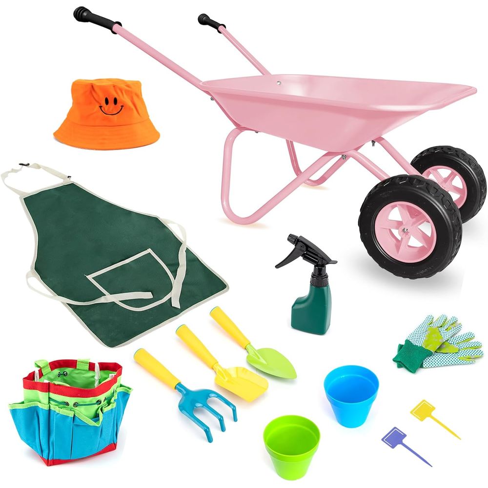Children's Pink Metal Wheelbar - Gardening Tools Pink recensione e prezzo