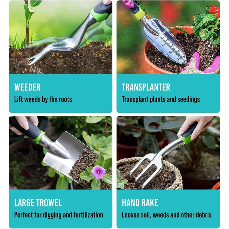 9 Pcs Ergonomic Garden Tool Se - Gardening Yard Tools recensione e prezzo