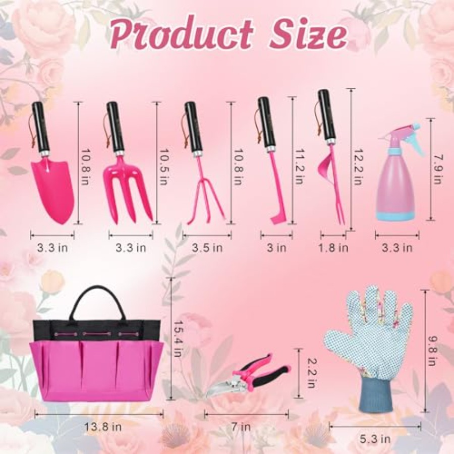 9Piece Heavy Duty Gardening Ha - Gardening Tools Pink recensione e prezzo