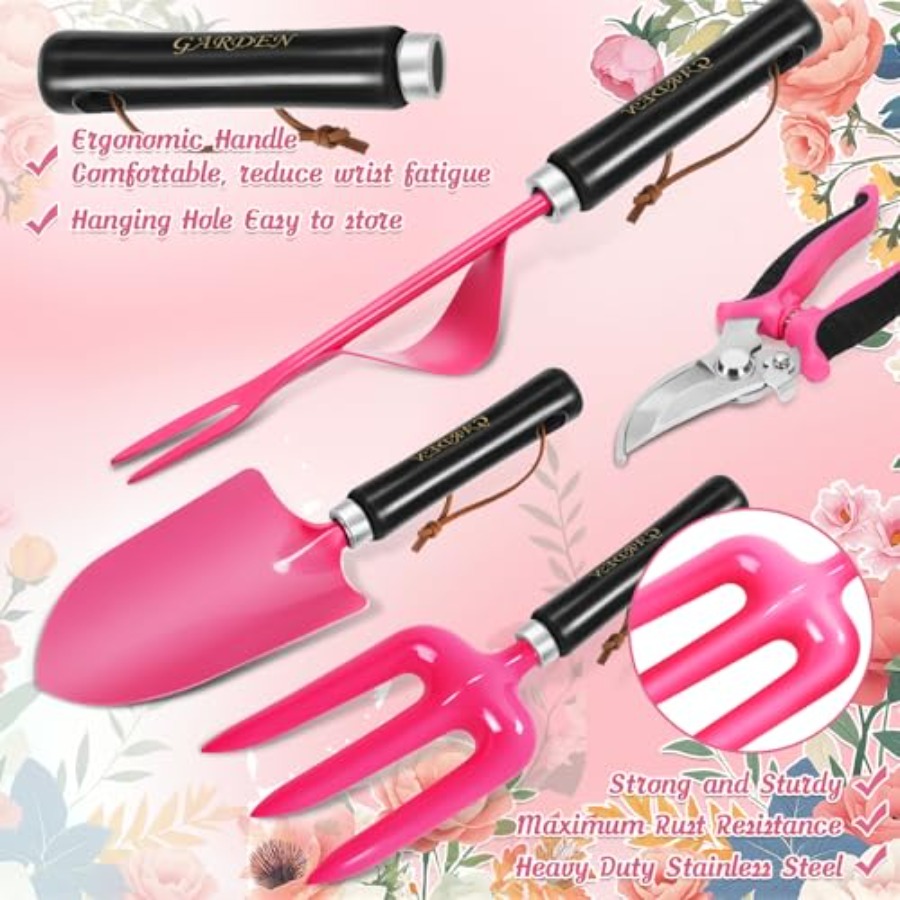 9Piece Heavy Duty Gardening Ha - Gardening Tools Pink recensione e prezzo