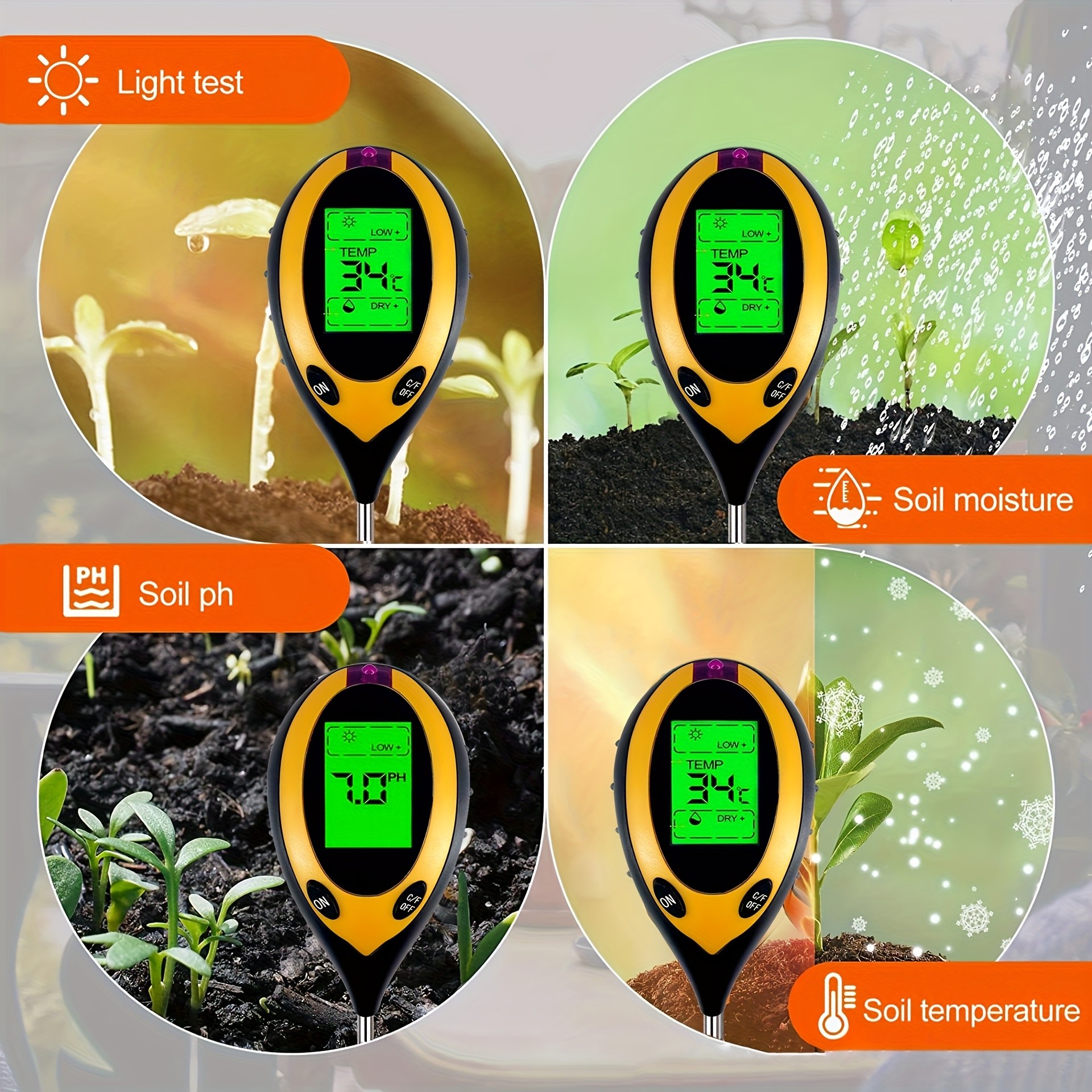 Soil PH Tester 4 in 1 PH Soil  - Soil Ph Meter recensione e prezzo