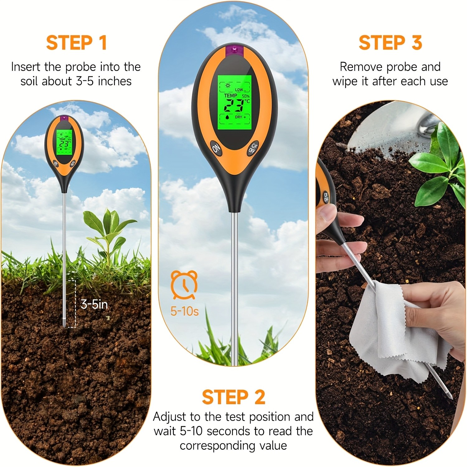 Soil PH Tester 4 in 1 PH Soil  - Soil Ph Meter recensione e prezzo
