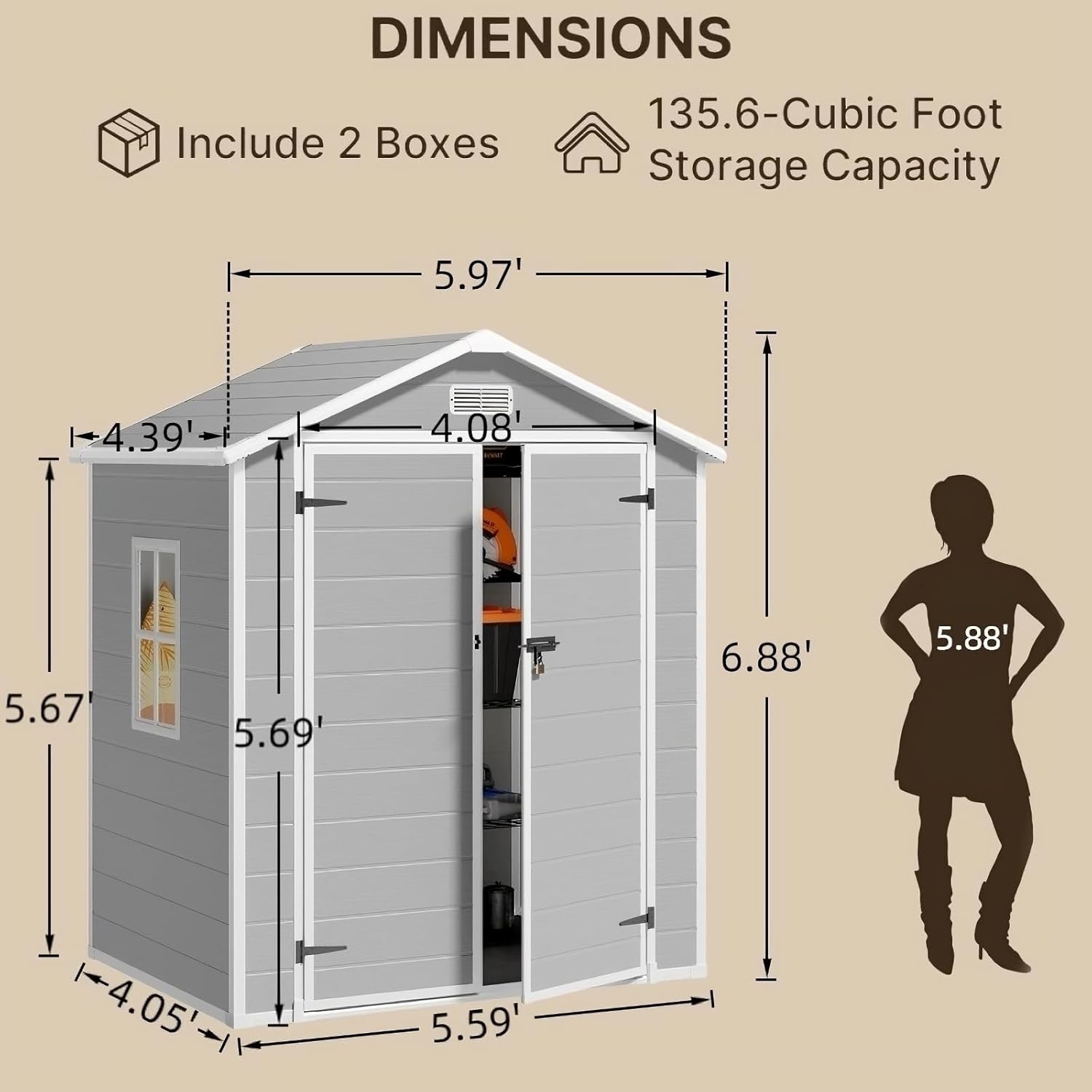 All-Weather Resin Outdoor Stor - Gardening Yard Tools recensione e prezzo