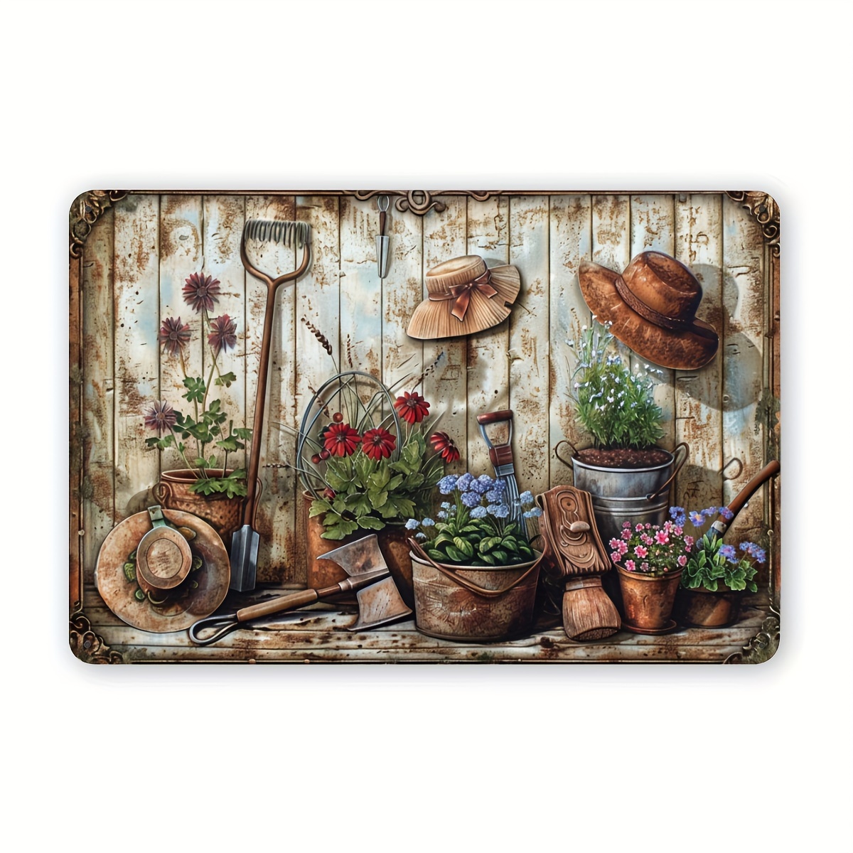 2D Flat, Vintage Floral Metal  - Gardening Tools Vintage recensione e prezzo