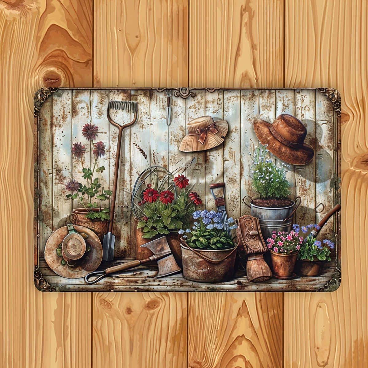 2D Flat, Vintage Floral Metal  - Gardening Tools Vintage recensione e prezzo