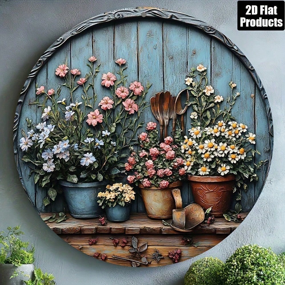 Vintage Round Aluminum Wall Ar - Gardening Tools Vintage recensione e prezzo