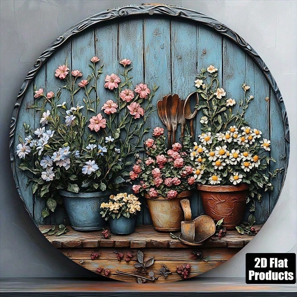 Vintage Round Aluminum Wall Ar - Gardening Tools Vintage recensione e prezzo