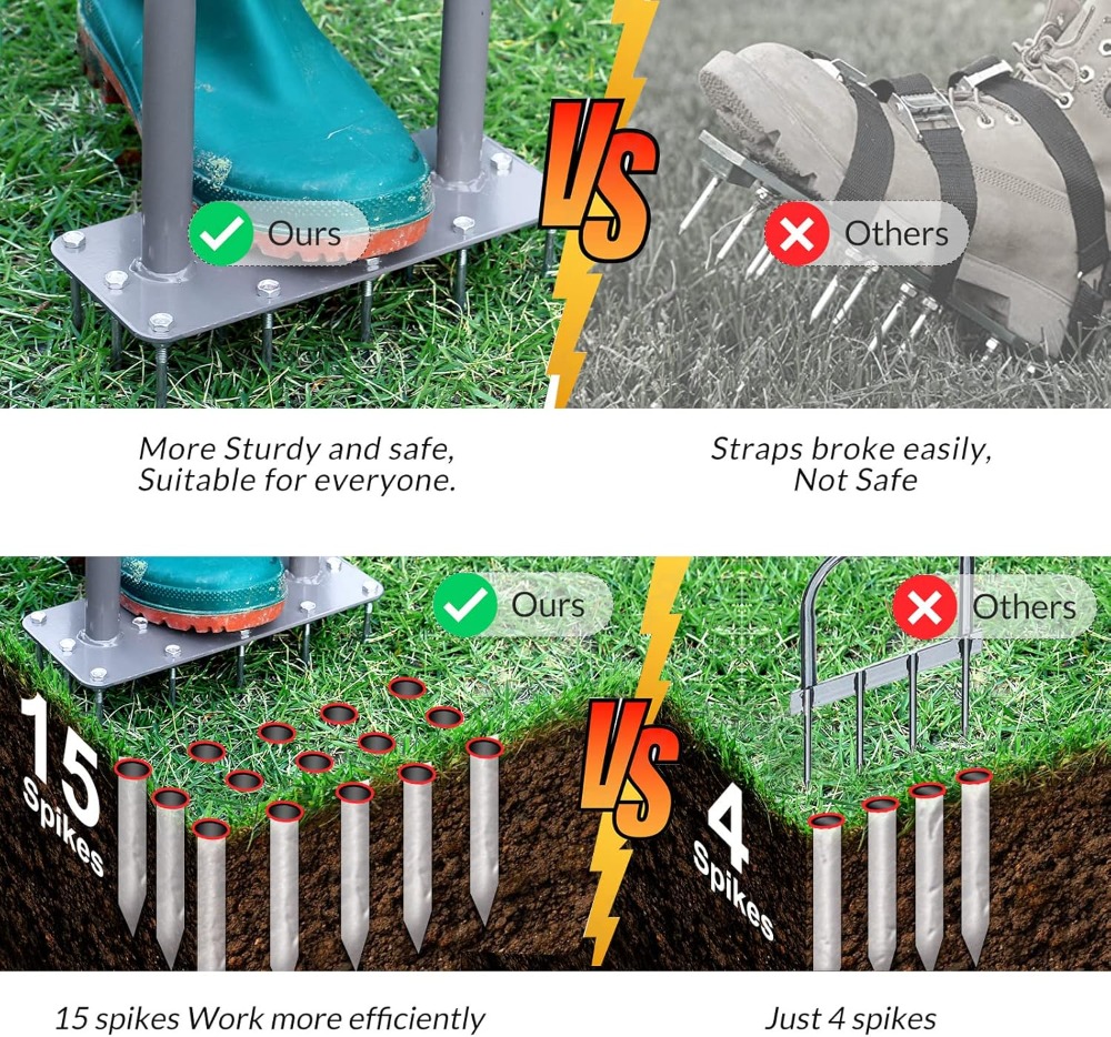 Lawn Aerator Spike Metal Manua - Gardening Yard Tools recensione e prezzo