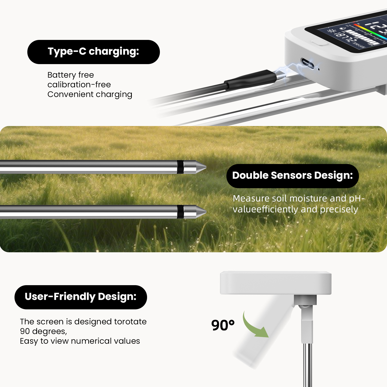 6-in-1 Soil Moisture Meter, Hy - Soil Ph Meter recensione e prezzo