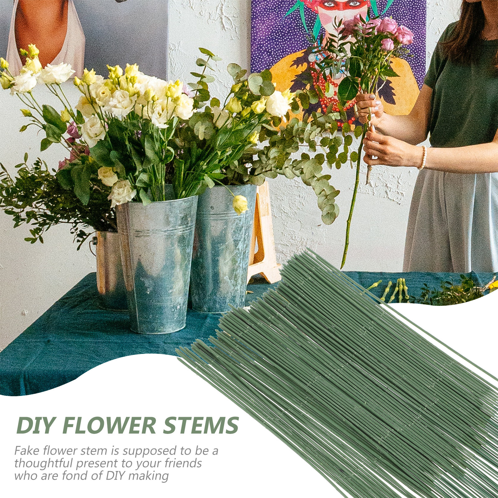 100Pcs Artificial Flower Stems - Gardening Tool Diy recensione e prezzo