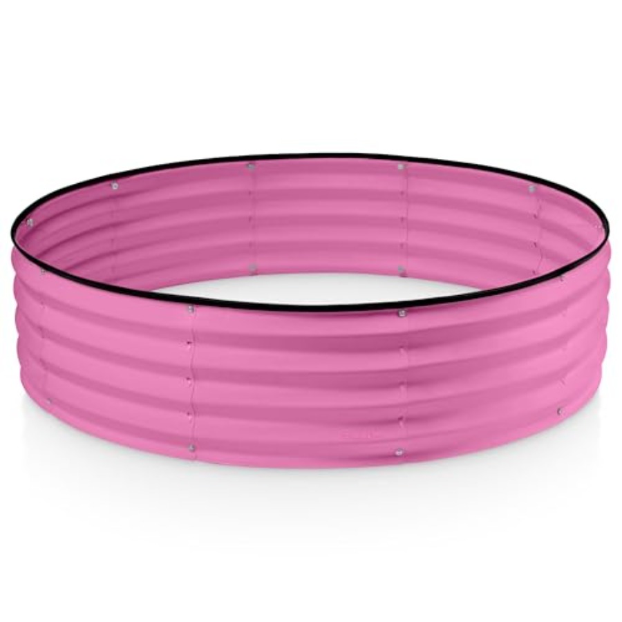 Round Galvanized Raised Garden - Gardening Tools Pink recensione e prezzo
